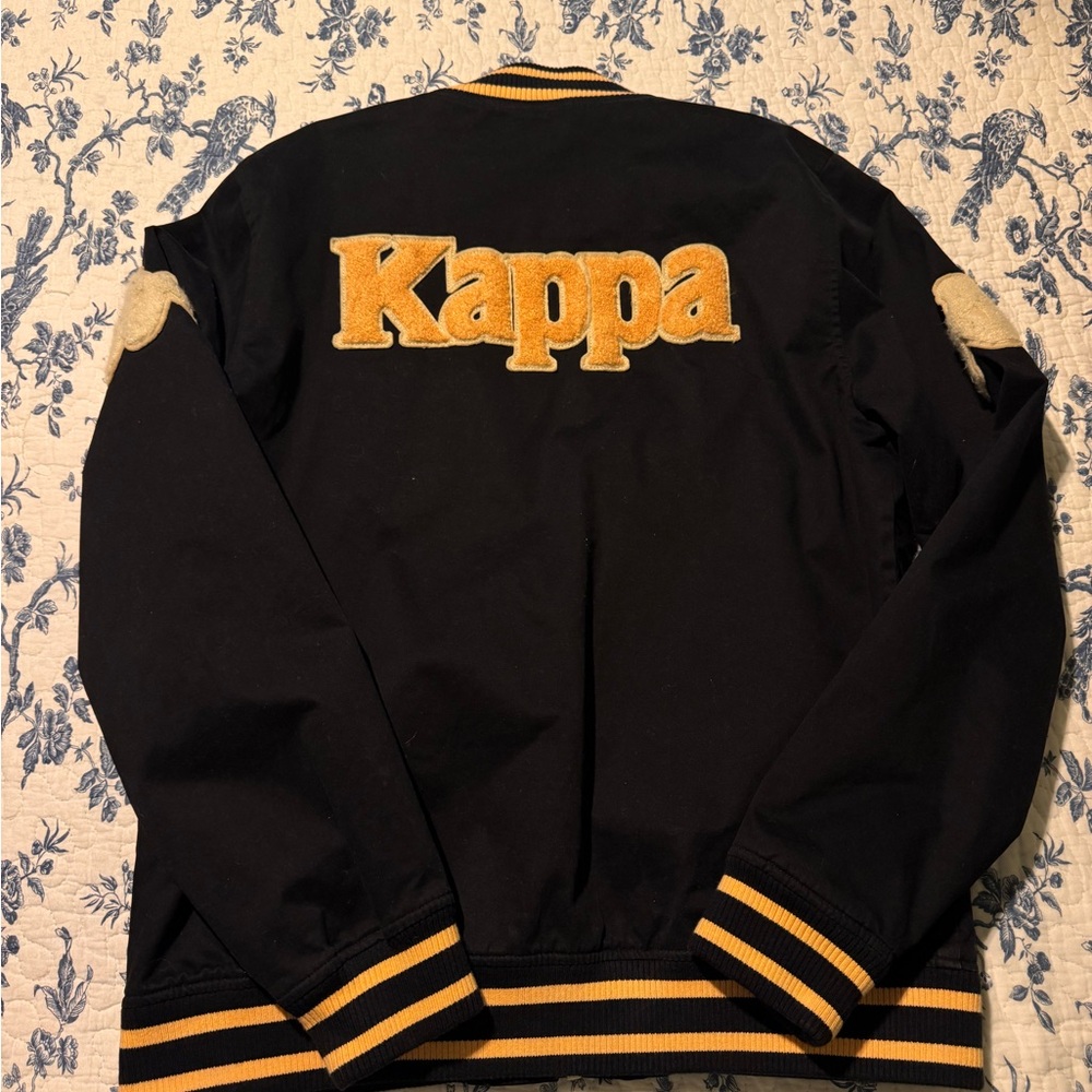 Kappa Men's Black and Orange Varsity Jacket - Picture 6 of 7